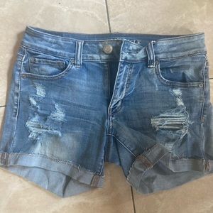 American eagle midi shorts blue denim size 8